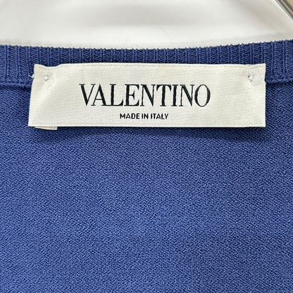 VALENTINO RB3KAA01XLW navy rayon floral-embroidered cardigan tops