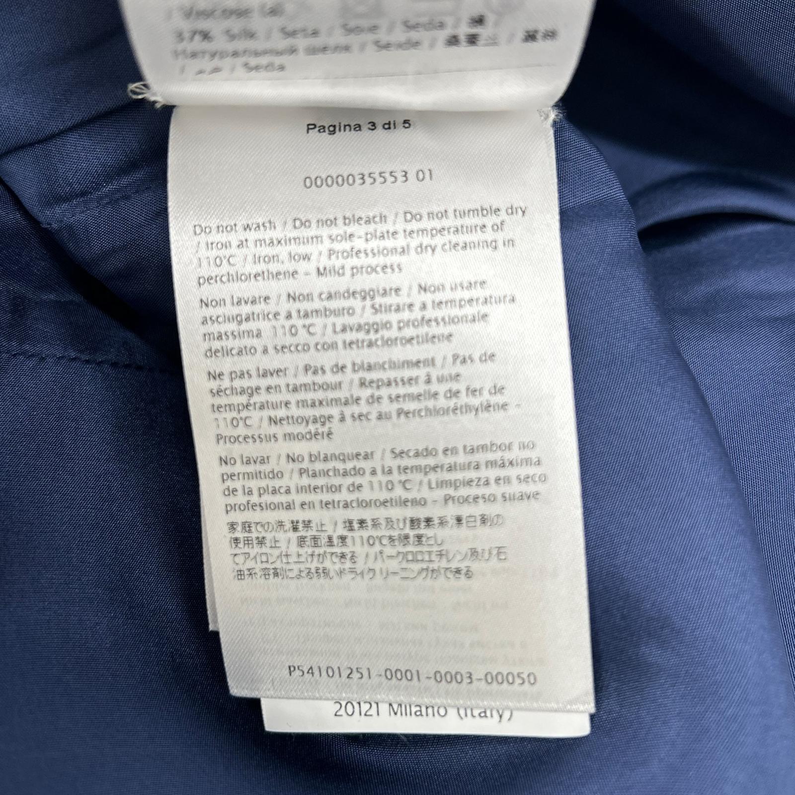 VALENTINO ヴァレンティノ RB3VAL851CF ネイビー ウールシルク混 フラワー装飾ノースリーブワンピース ワンピース