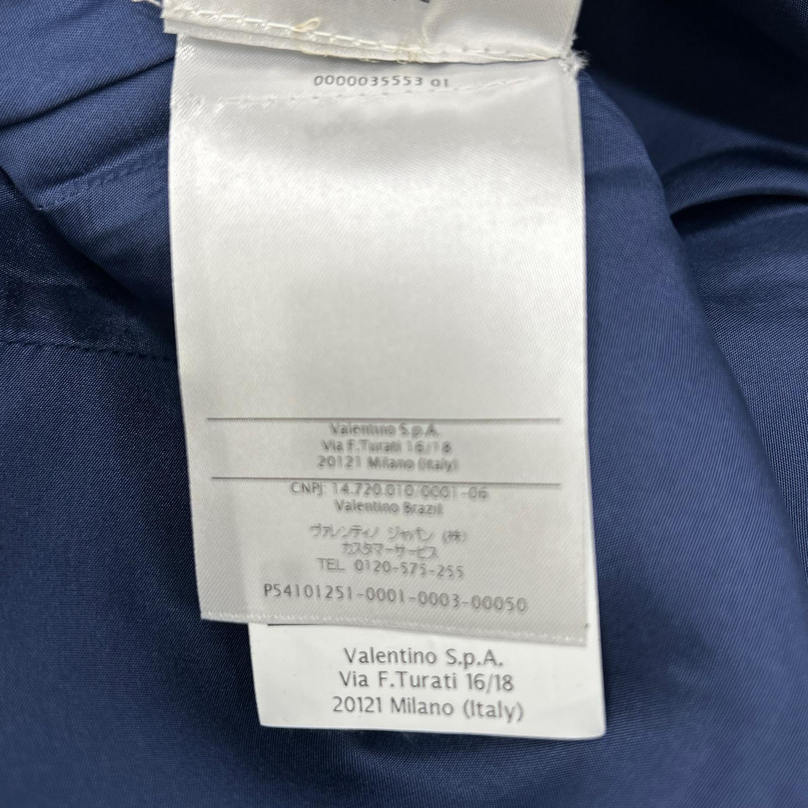 VALENTINO ヴァレンティノ RB3VAL851CF ネイビー ウールシルク混 フラワー装飾ノースリーブワンピース ワンピース