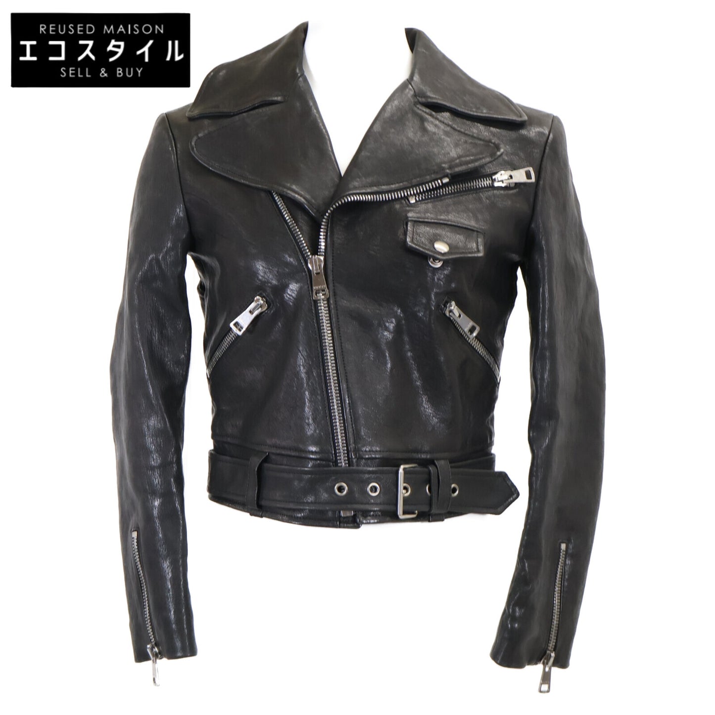 GUCCI グッチ 【国内正規】490551 Insect Biker Jacket ラムレザー ダブルライダースジャケット ジャケット