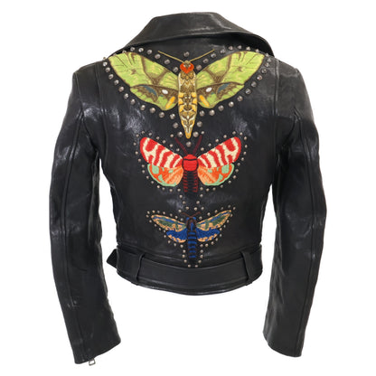 GUCCI グッチ 【国内正規】490551 Insect Biker Jacket ラムレザー ダブルライダースジャケット ジャケット