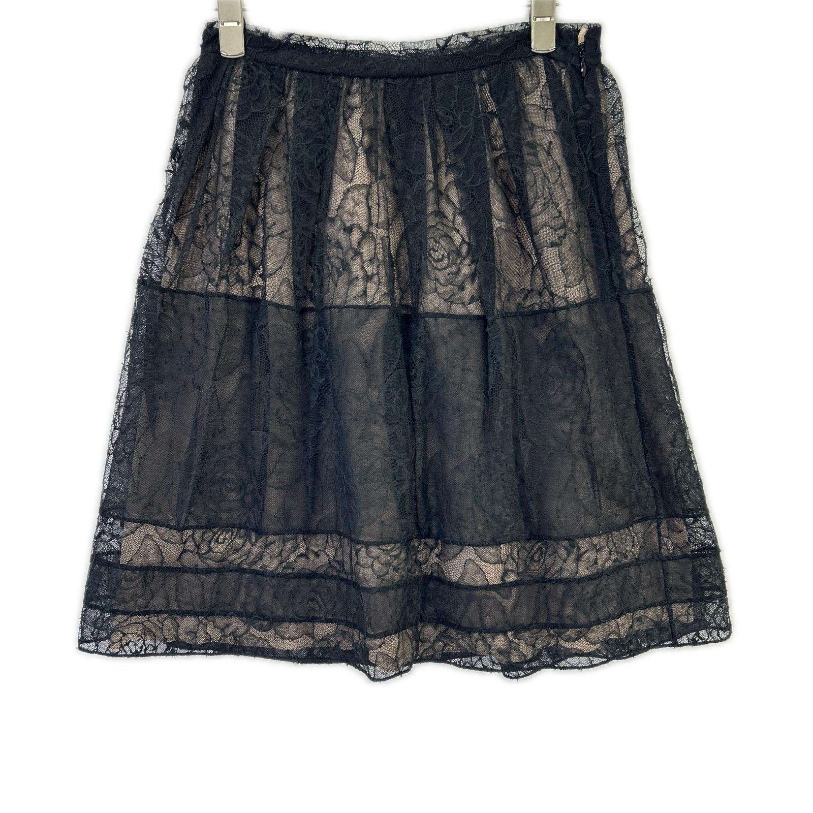 Christian Dior クリスチャンディオール 1C21318A1815 ブラック コットン レース スカート スカート