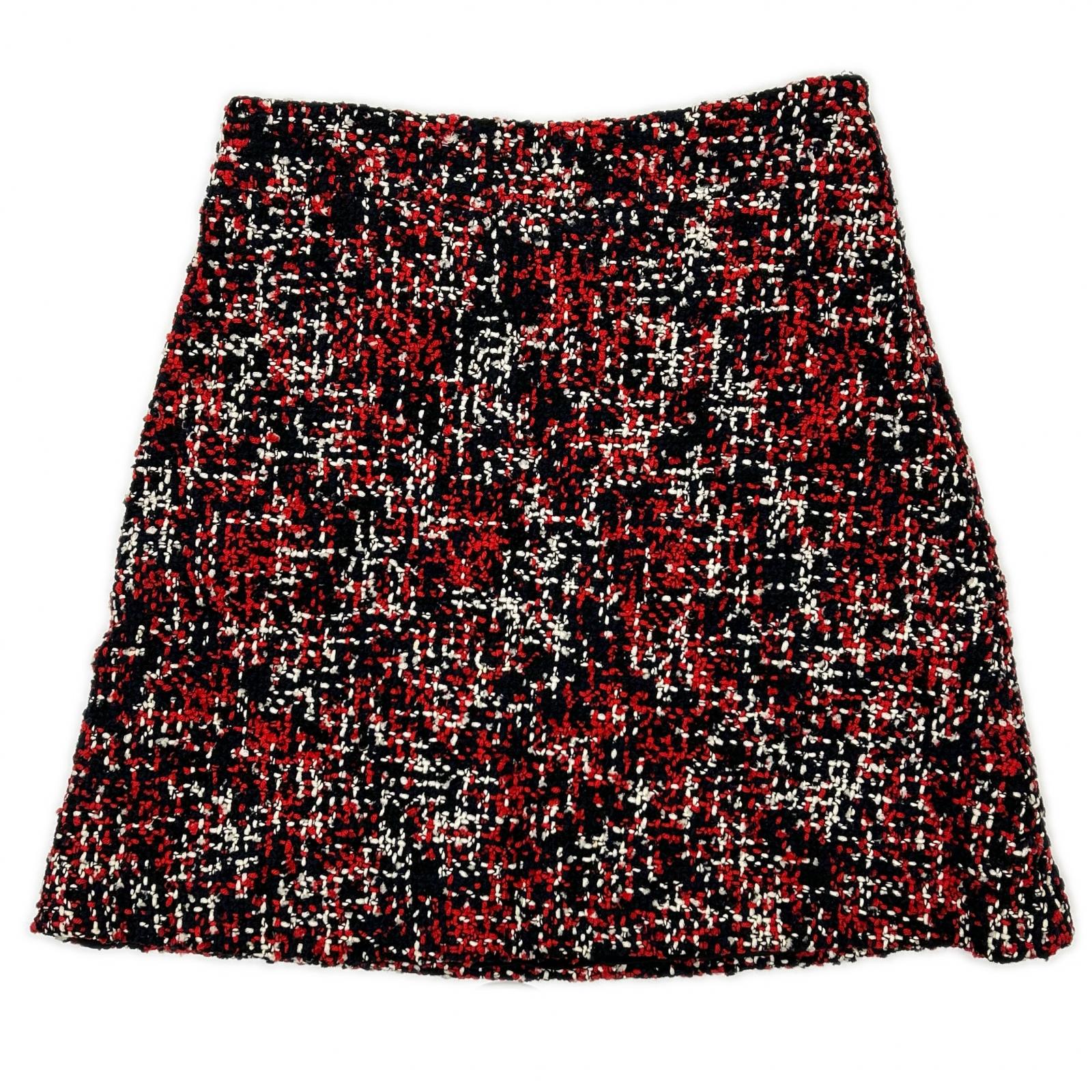 Christian Dior クリスチャンディオール 6A21321A1139 レッド×ブラック ウール ツイード スカート スカート