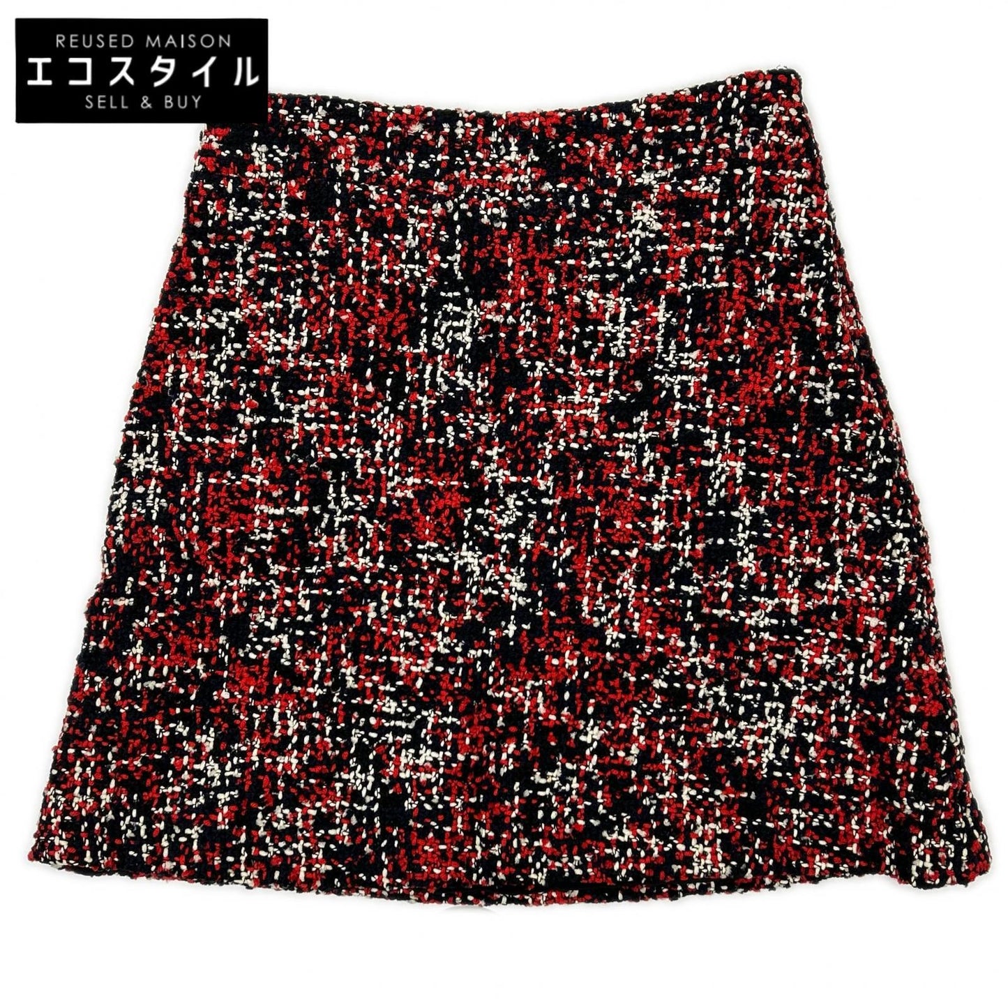 Christian Dior クリスチャンディオール 6A21321A1139 レッド×ブラック ウール ツイード スカート スカート
