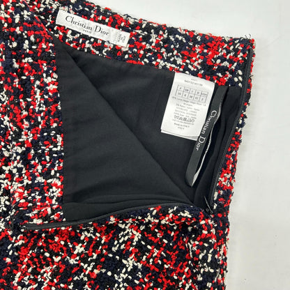 Christian Dior クリスチャンディオール 6A21321A1139 レッド×ブラック ウール ツイード スカート スカート