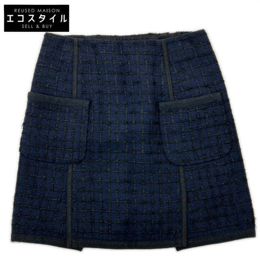 LOUIS VUITTON Louis Vuitton RW121A F13K07PJW Navy Cotton Tweed Skirt Skirt