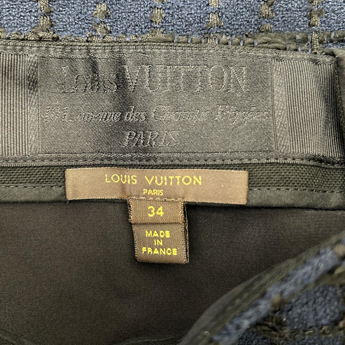 LOUIS VUITTON ルイヴィトン RW121A F13K07PJW ネイビー コットン ツイード スカート スカート