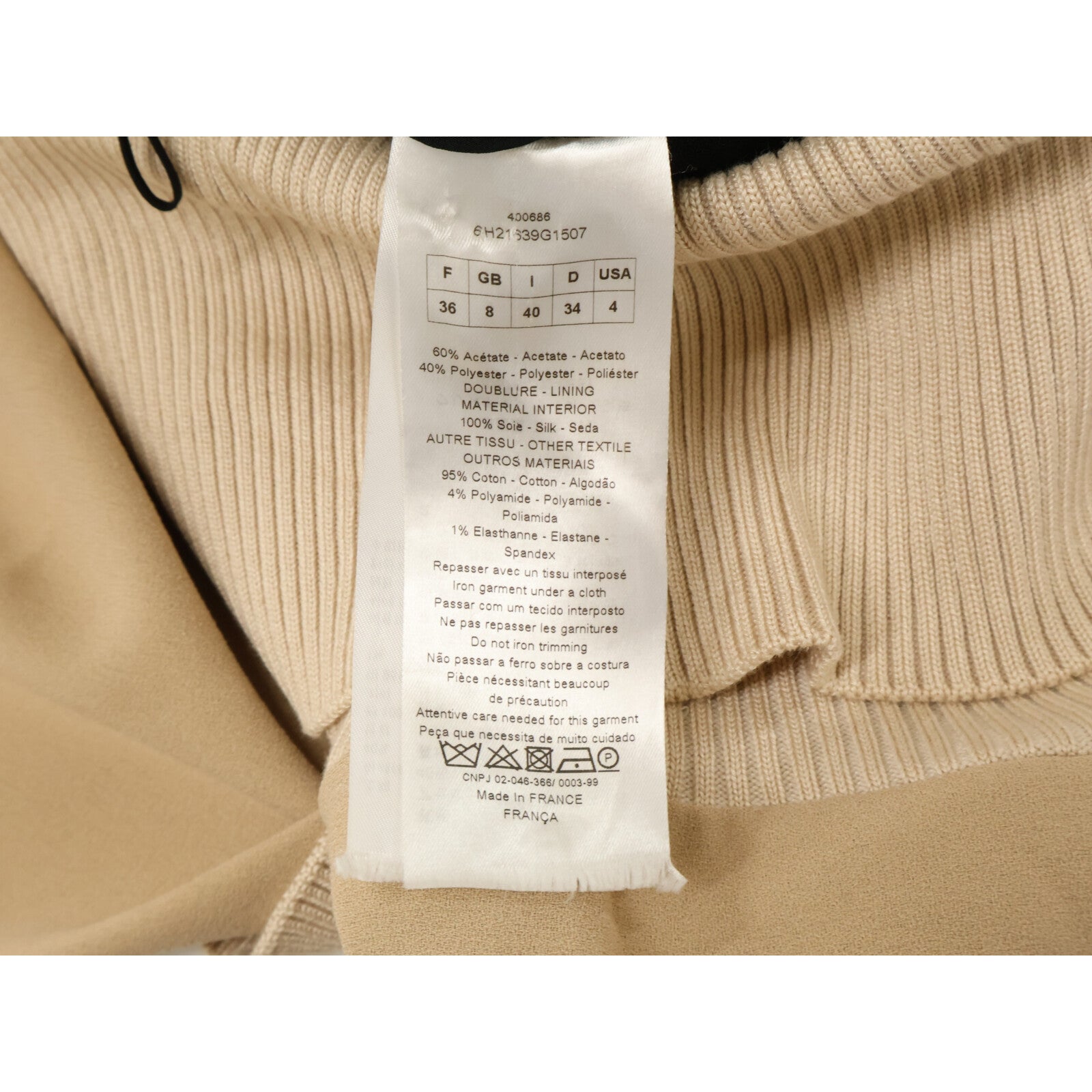 Christian Dior [Official domestic] 6H21639G1507 knit-panel asymmetrical dress
