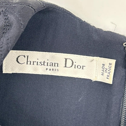 Christian Dior クリスチャンディオール 4H21672QA630 ネイビー シルク サテンドレス ワンピース