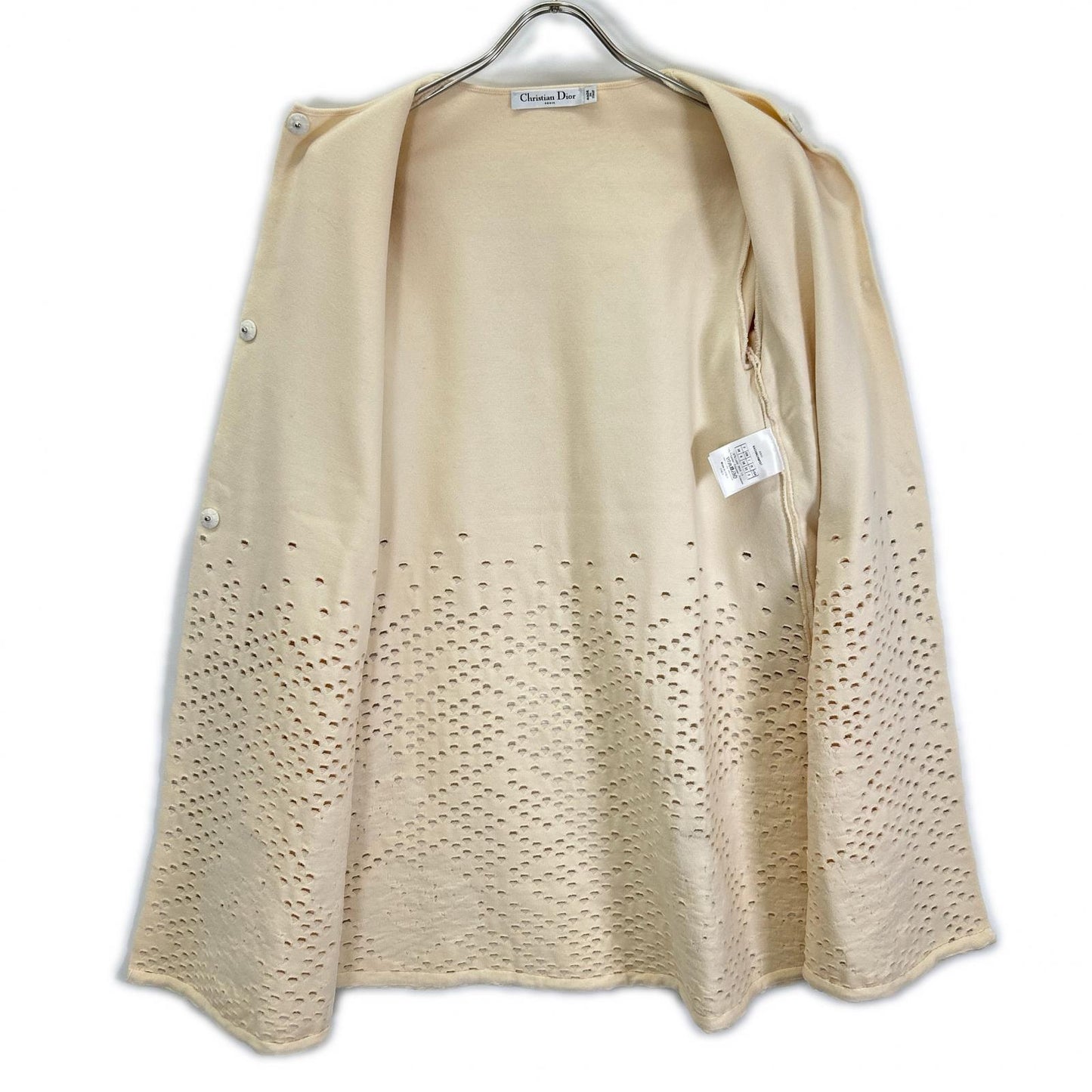 Christian Dior クリスチャンディオール 6A24862AM557 ベージュ ウール フラワー ニット コート コート