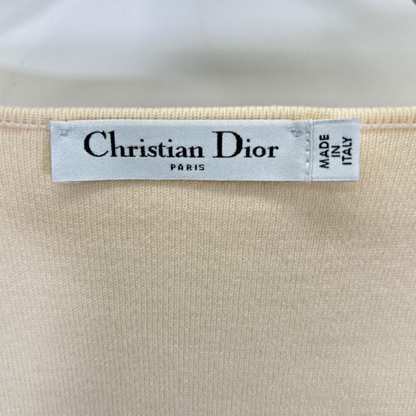 Christian Dior クリスチャンディオール 6A24862AM557 ベージュ ウール フラワー ニット コート コート