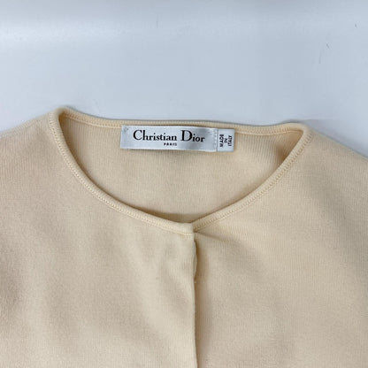 Christian Dior クリスチャンディオール 6A24862AM557 ベージュ ウール フラワー ニット コート コート