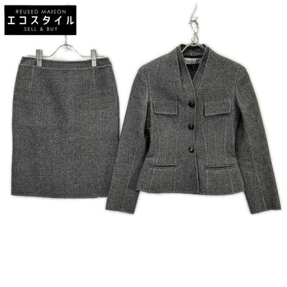 Christian Dior クリスチャンディオール 7A12022170 グレー ノーカラージャケット スカート セットアップ スーツ セットアップ