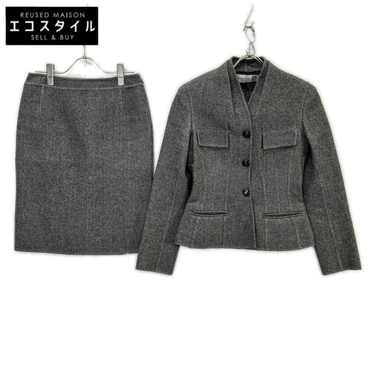 Christian Dior クリスチャンディオール 7A12022170 グレー ノーカラージャケット スカート セットアップ スーツ セットアップ