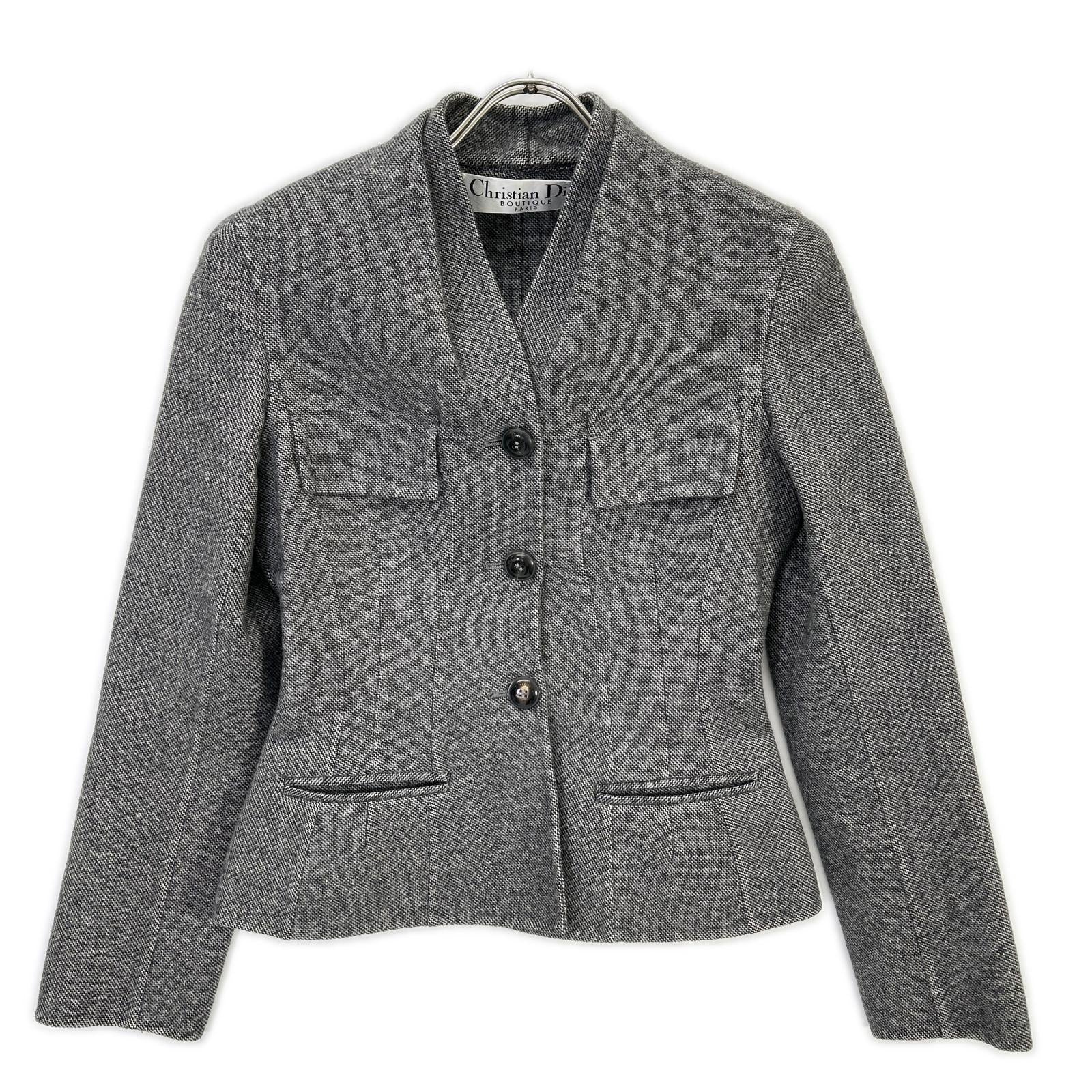 Christian Dior クリスチャンディオール 7A12022170 グレー ノーカラージャケット スカート セットアップ スーツ セットアップ