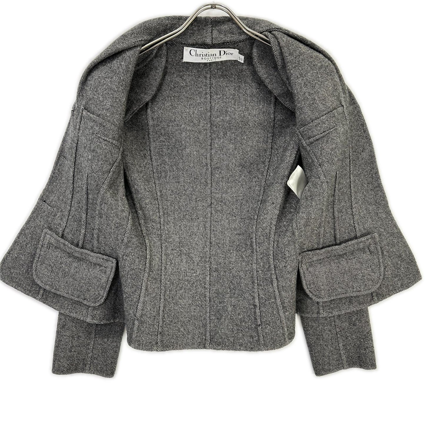 Christian Dior クリスチャンディオール 7A12022170 グレー ノーカラージャケット スカート セットアップ スーツ セットアップ