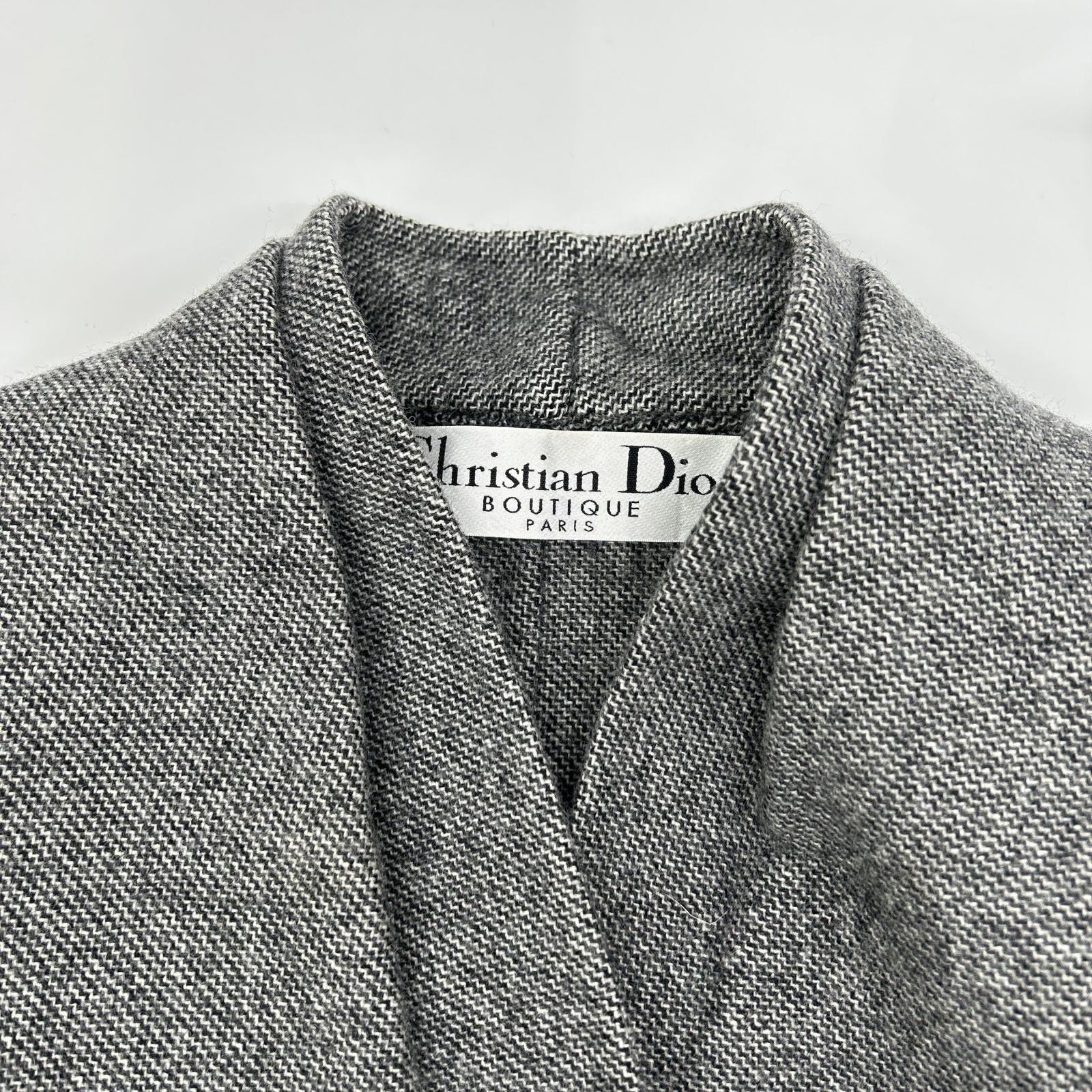 Christian Dior クリスチャンディオール 7A12022170 グレー ノーカラージャケット スカート セットアップ スーツ セットアップ