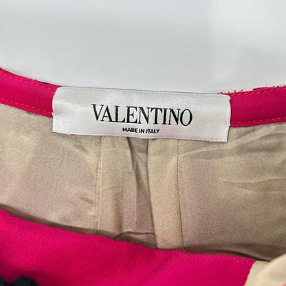 VALENTINO ヴァレンティノ ピンク シルク混 フラワー総繍 ラップスカート スカート