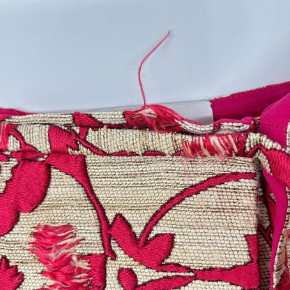 VALENTINO ヴァレンティノ ピンク シルク混 フラワー総繍 ラップスカート スカート