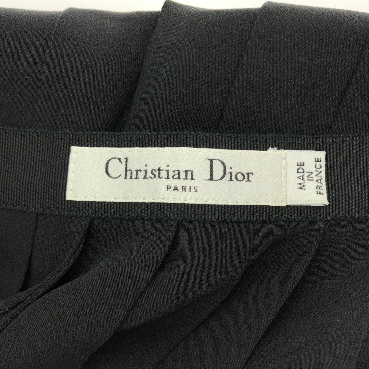 Christian Dior 2C21318D1636 Black Bicolor Silk Pleated Skirt Bottoms