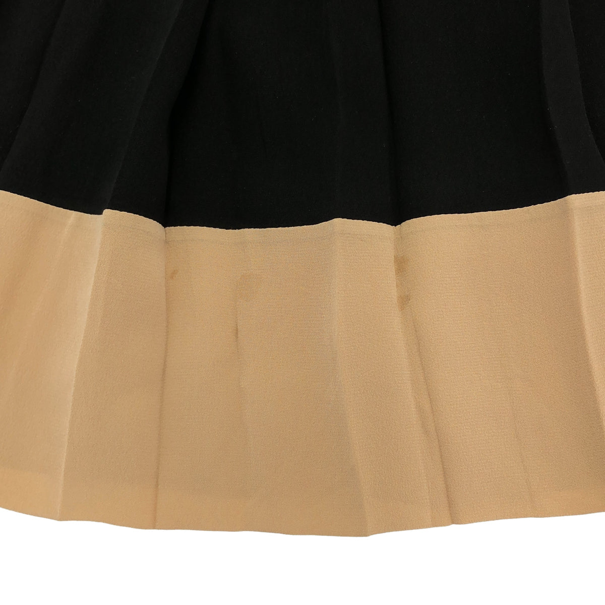 Christian Dior 2C21318D1636 Black Bicolor Silk Pleated Skirt Bottoms