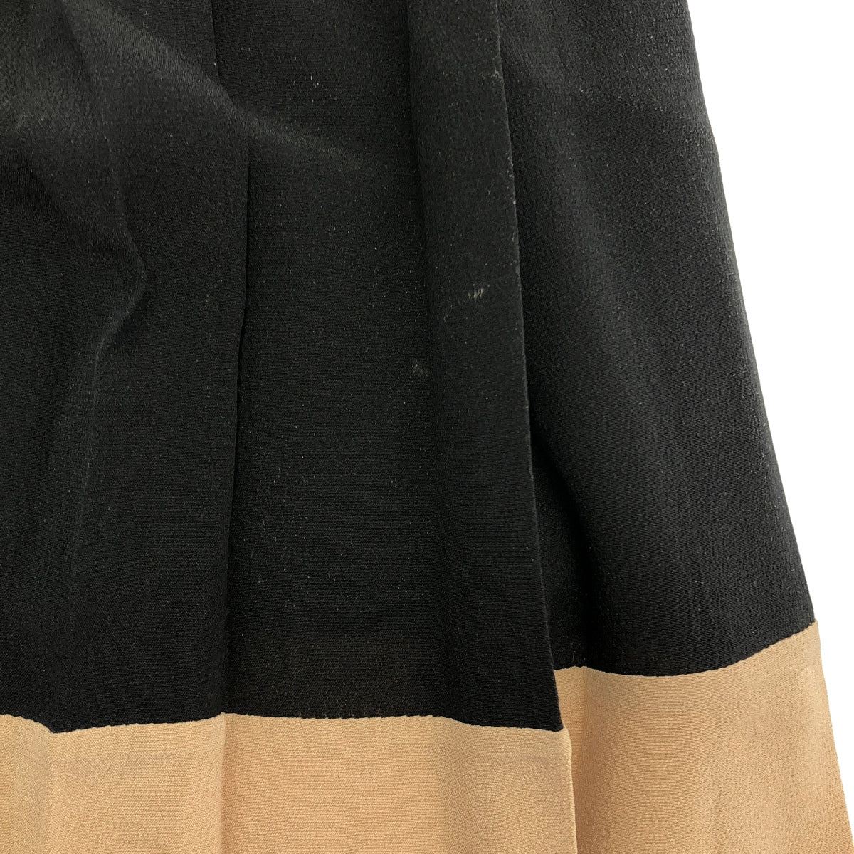 Christian Dior 2C21318D1636 Black Bicolor Silk Pleated Skirt Bottoms