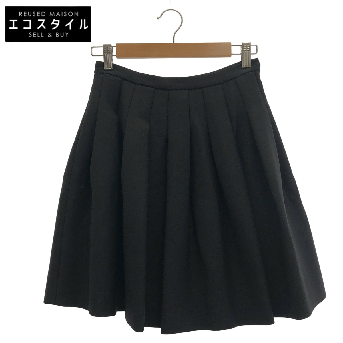 Christian Dior クリスチャンディオール 5A21327A1148 ネイビー ウール フレア ミニスカート ボトムス