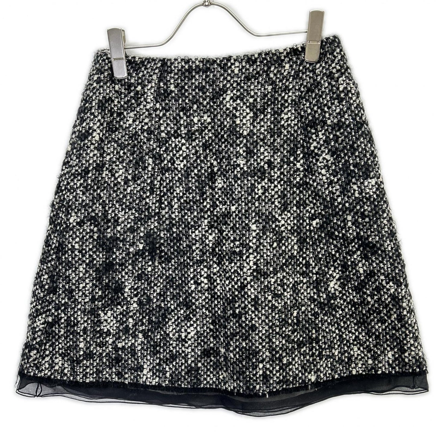Christian Dior クリスチャンディオール 4A21348F1152 ブラック ウールモヘヤ ツイードスカート スカート