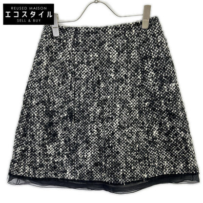 Christian Dior クリスチャンディオール 4A21348F1152 ブラック ウールモヘヤ ツイードスカート スカート