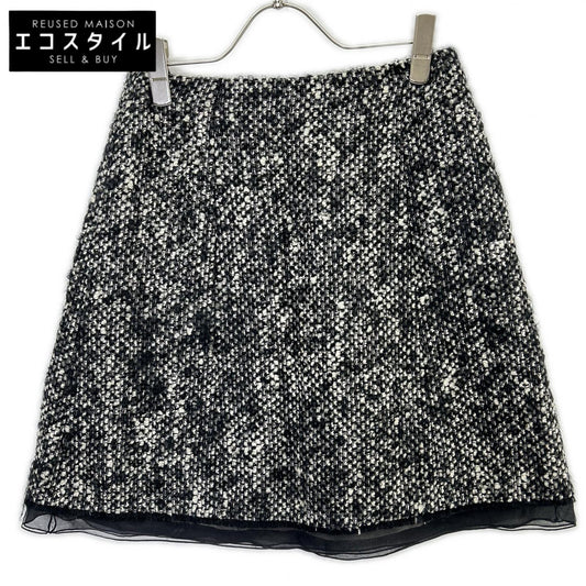 Christian Dior クリスチャンディオール 4A21348F1152 ブラック ウールモヘヤ ツイードスカート スカート