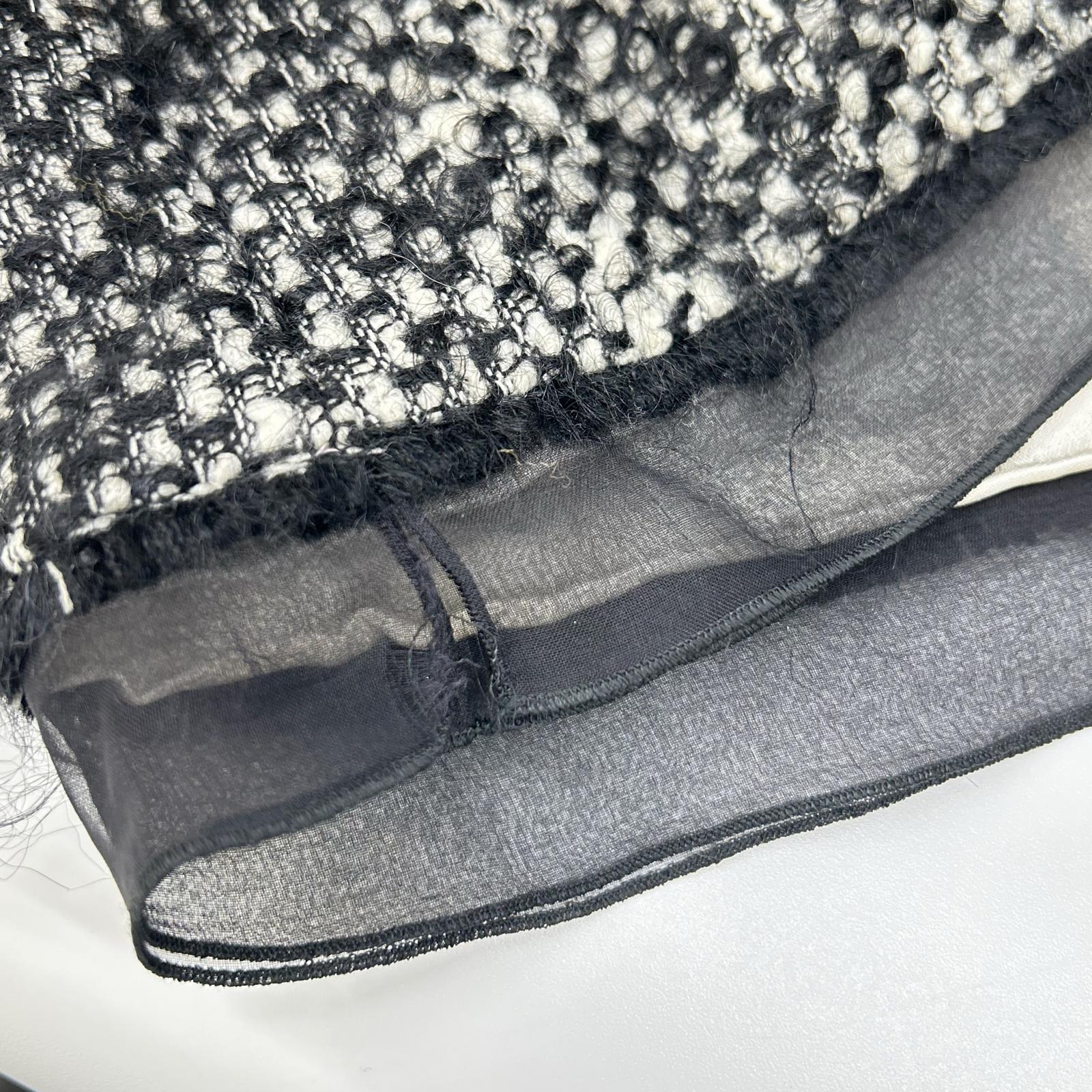 Christian Dior クリスチャンディオール 4A21348F1152 ブラック ウールモヘヤ ツイードスカート スカート