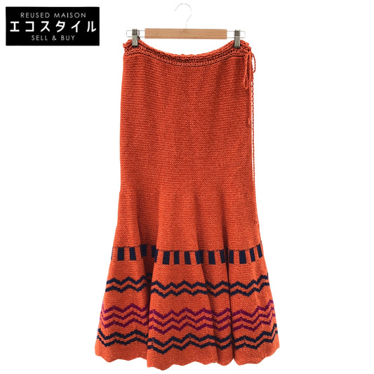 VALENTINO orange knit A-line skirt bottoms
