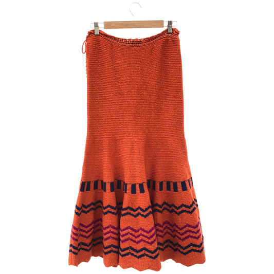 VALENTINO orange knit A-line skirt bottoms
