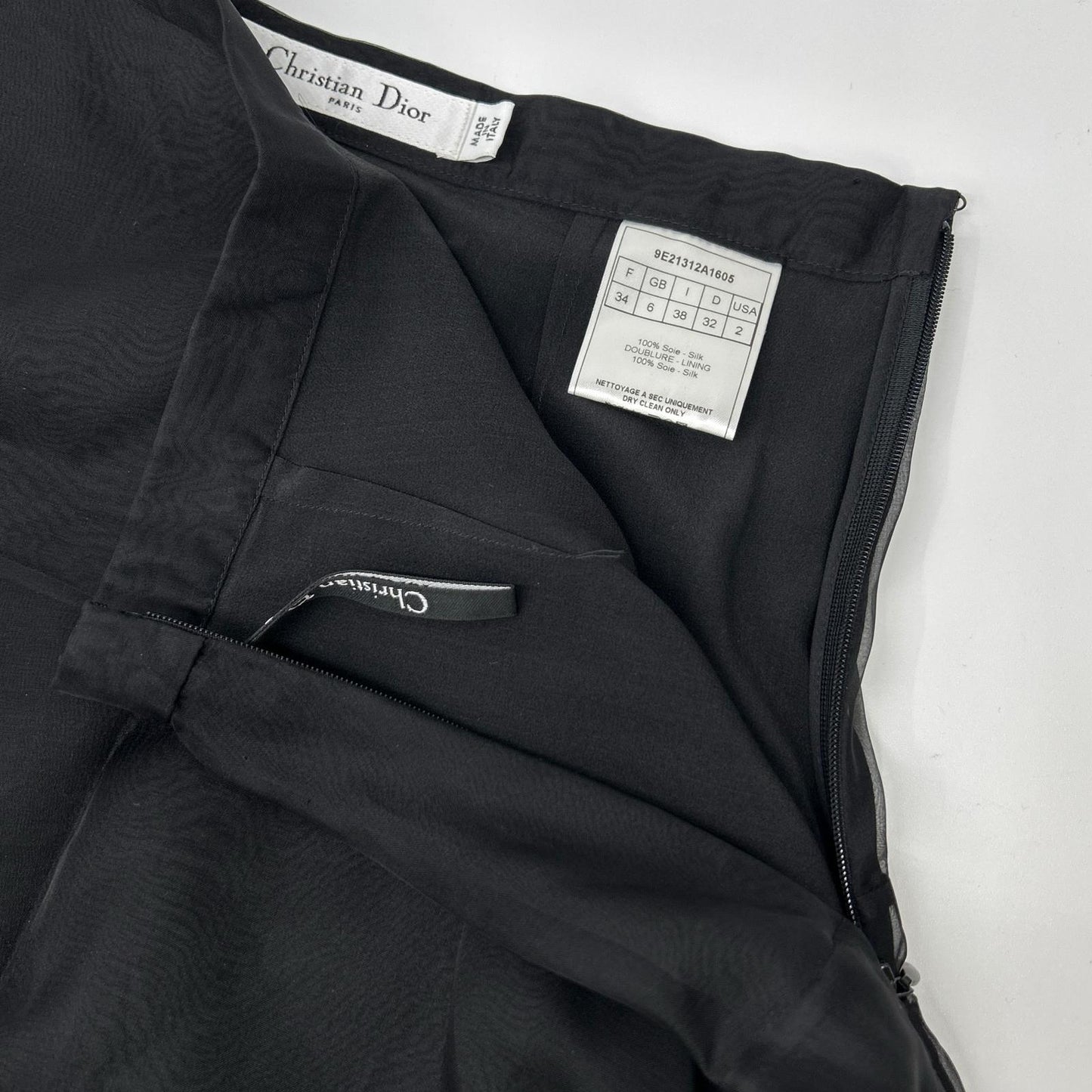 Christian Dior クリスチャンディオール 9E21312A1605 ブラック シースルー ミニスカート スカート