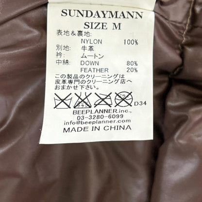 その他ブランド 【SUNDAYMANN】レザー ムートンボア ダウンベスト ベスト