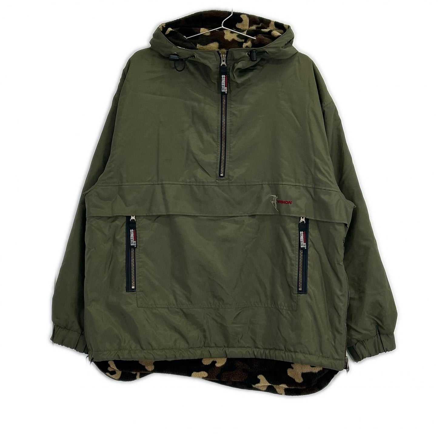 VINTAGE ヴィンテージ 【VISION STREET WEAR】カーキ MILITARY COLLECTION ナイロンアノラックジャケット ジャケット