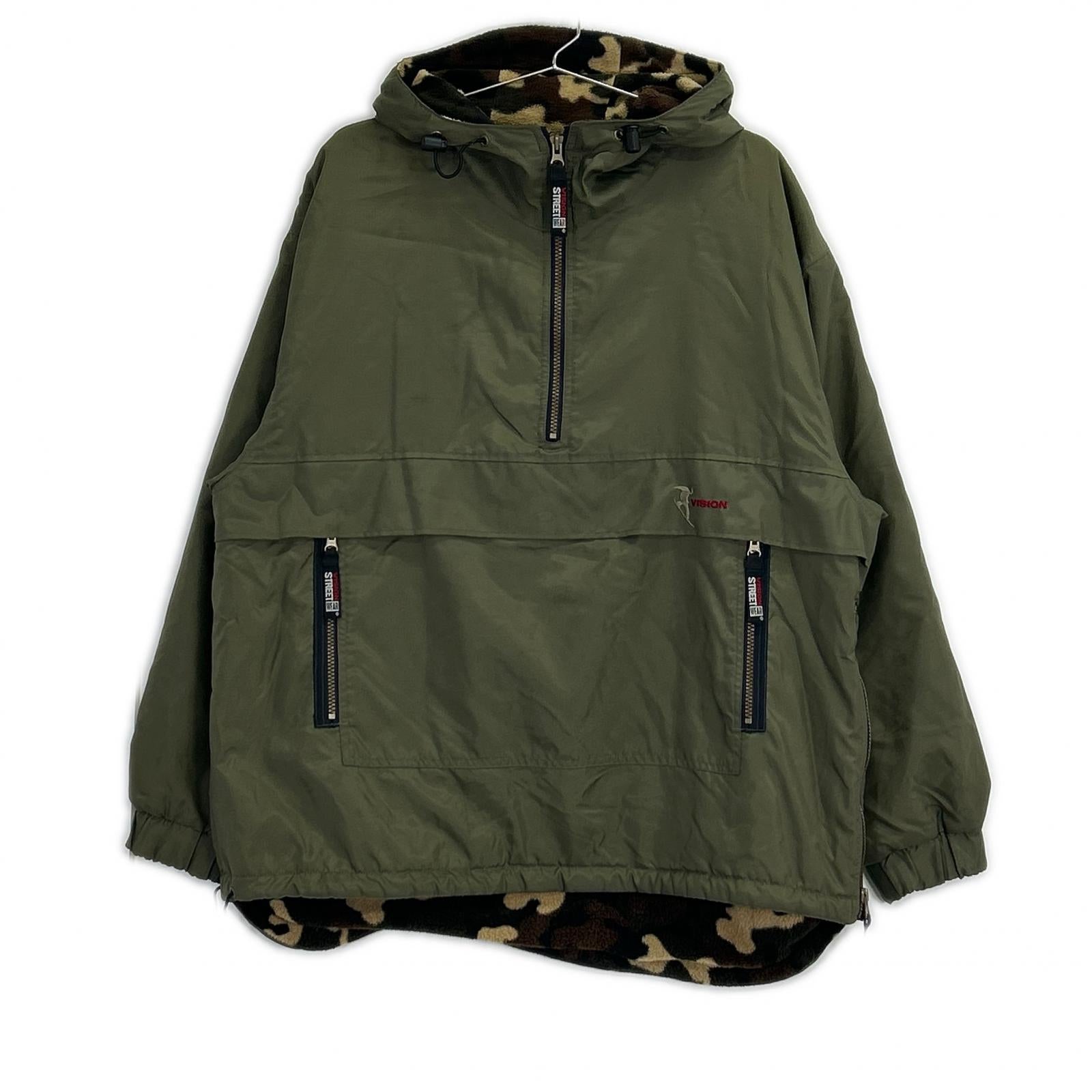 VINTAGE ヴィンテージ 【VISION STREET WEAR】カーキ MILITARY COLLECTION ナイロンアノラックジャケット ジャケット