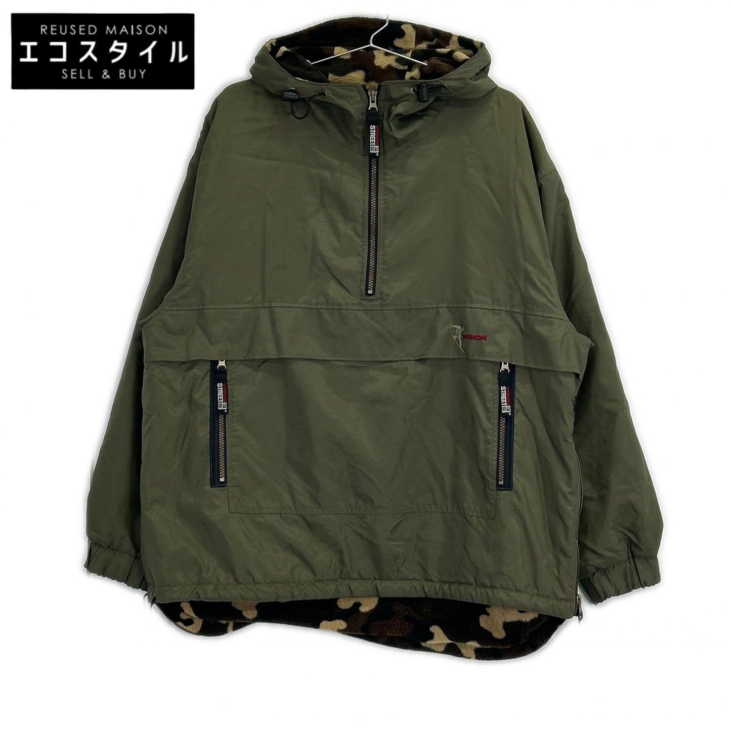 VINTAGE ヴィンテージ 【VISION STREET WEAR】カーキ MILITARY COLLECTION ナイロンアノラックジャケット ジャケット