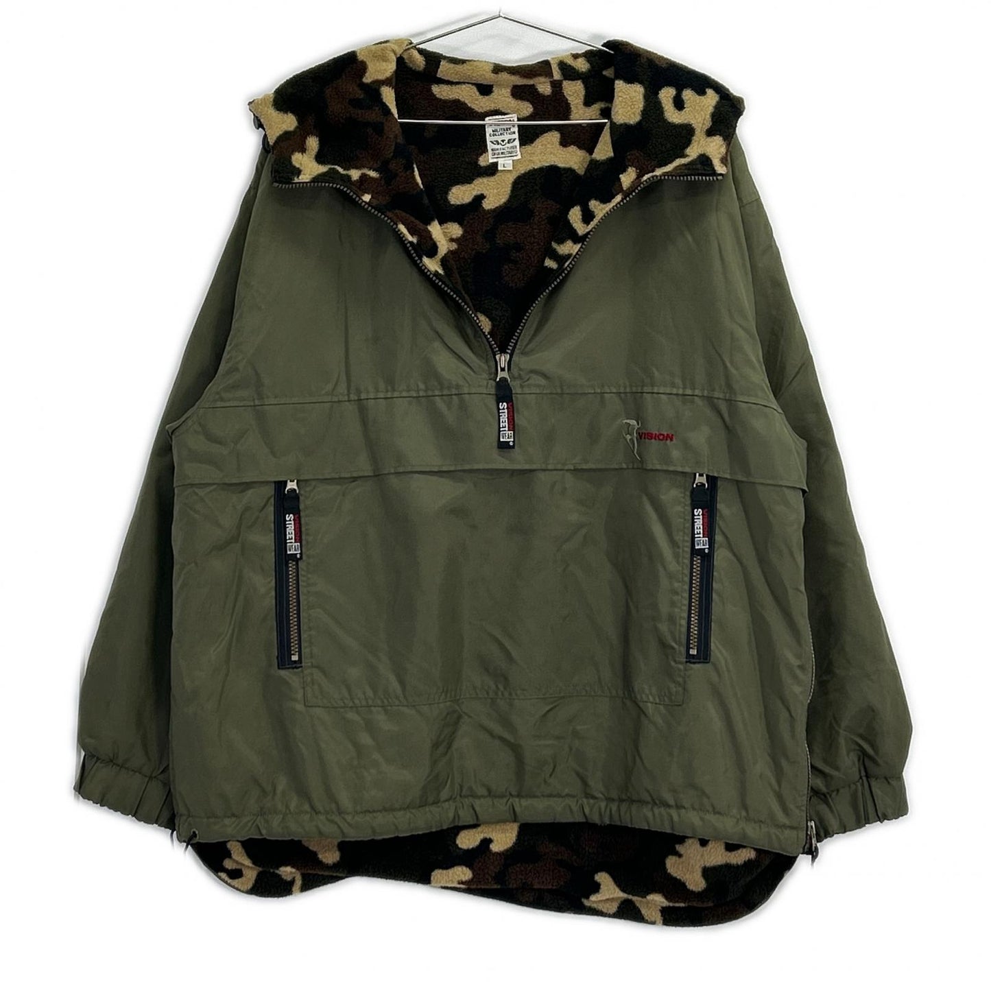VINTAGE ヴィンテージ 【VISION STREET WEAR】カーキ MILITARY COLLECTION ナイロンアノラックジャケット ジャケット