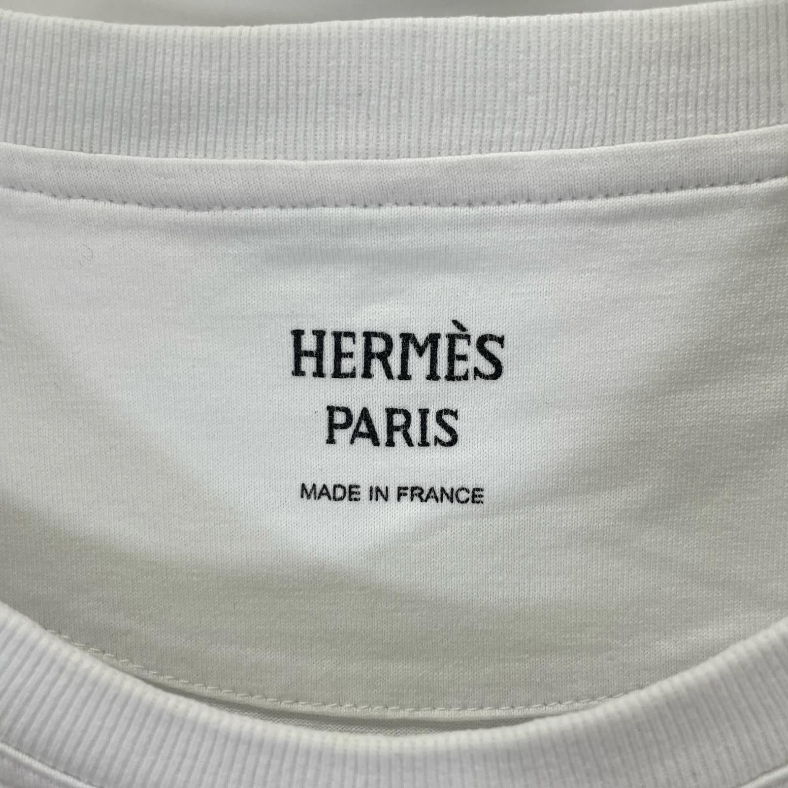 HERMES エルメス 3H4614DL ホワイト 23AW モザイク Hロゴ刺繍 Tシャツ トップス