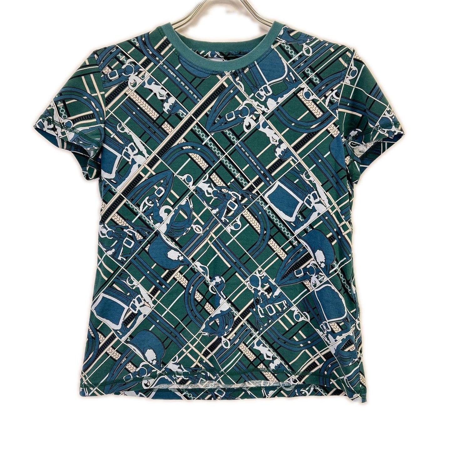 HERMES エルメス 3H4619DX グリーン 23AW EN DESORDRE ET CHAINES Tシャツ トップス