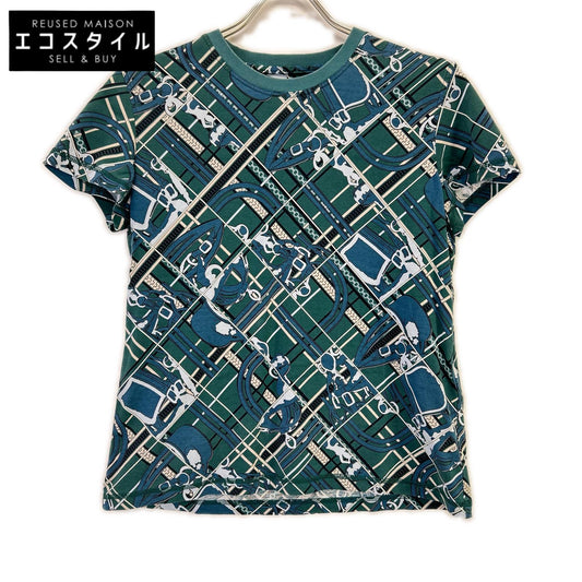 HERMES エルメス 3H4619DX グリーン 23AW EN DESORDRE ET CHAINES Tシャツ トップス
