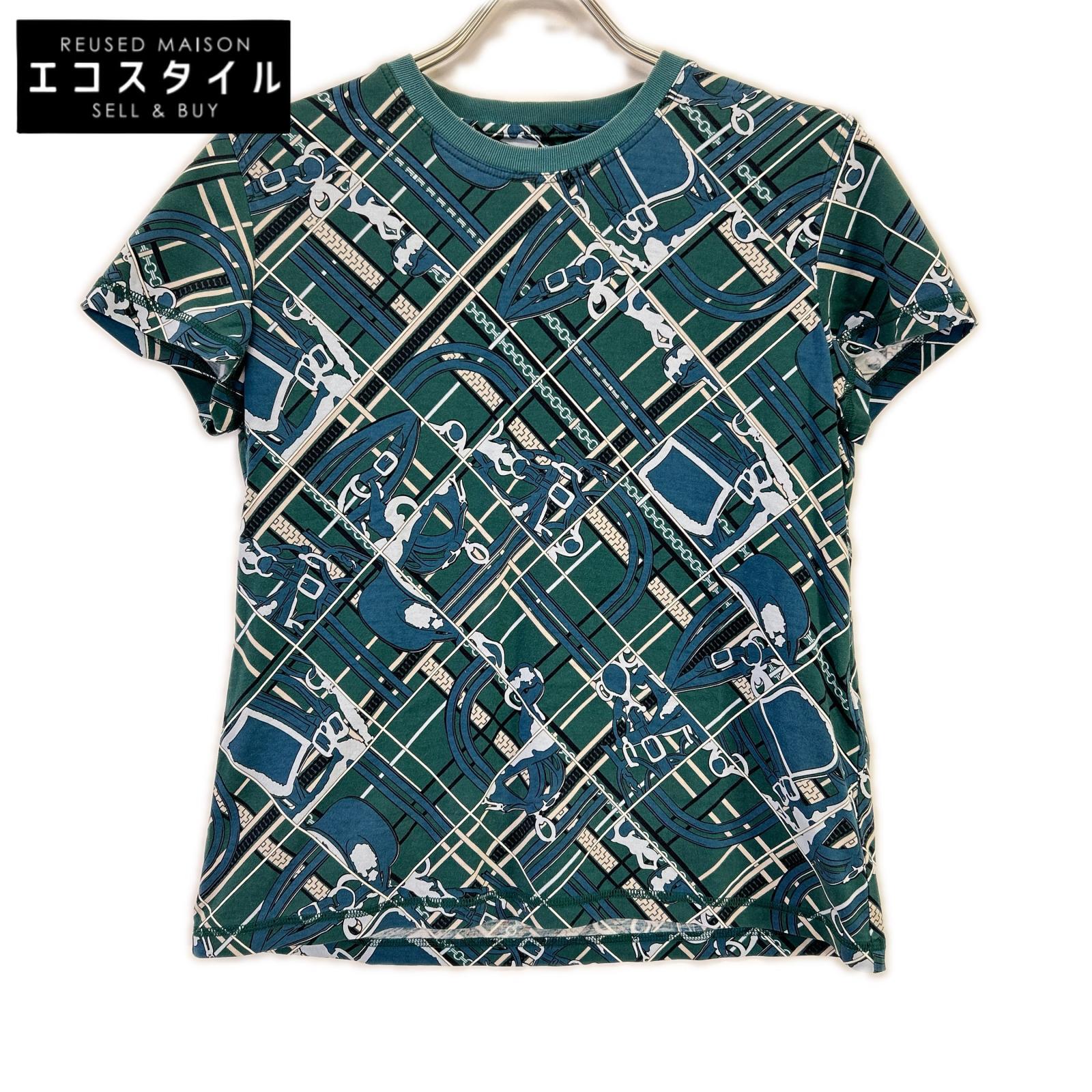 HERMES エルメス 3H4619DX グリーン 23AW EN DESORDRE ET CHAINES Tシャツ トップス