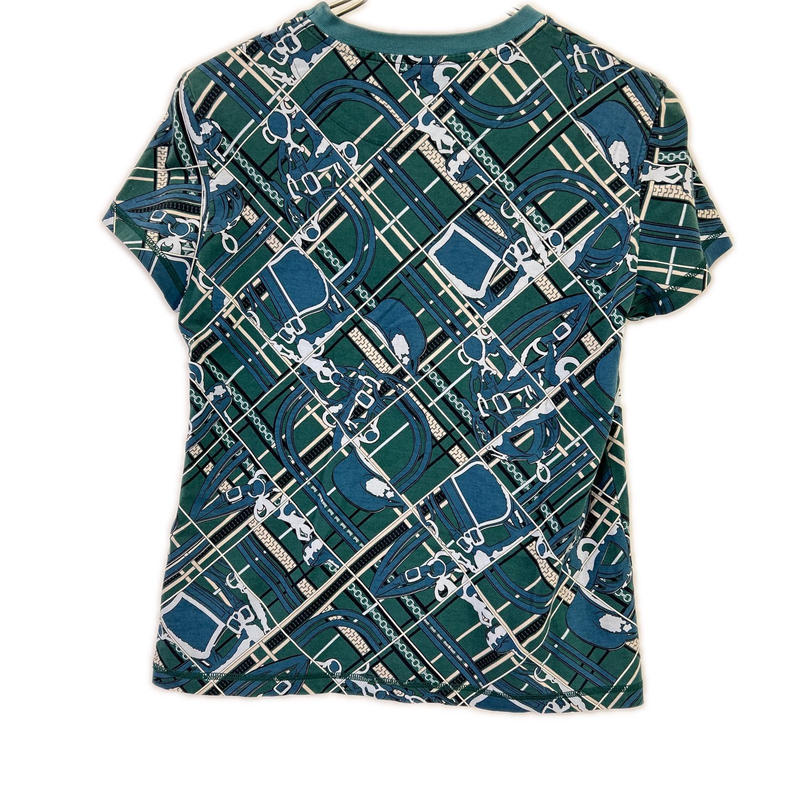 HERMES エルメス 3H4619DX グリーン 23AW EN DESORDRE ET CHAINES Tシャツ トップス