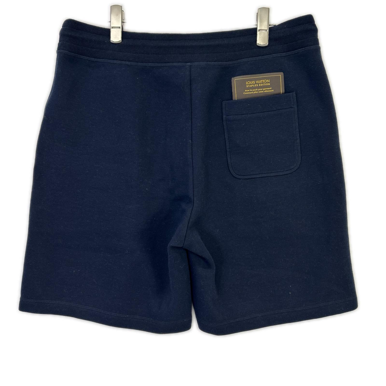LOUIS VUITTON ルイヴィトン RM221Q JUJ HJY44W ネイビー ダブルフェイススウェットハーフパンツ ボトムス