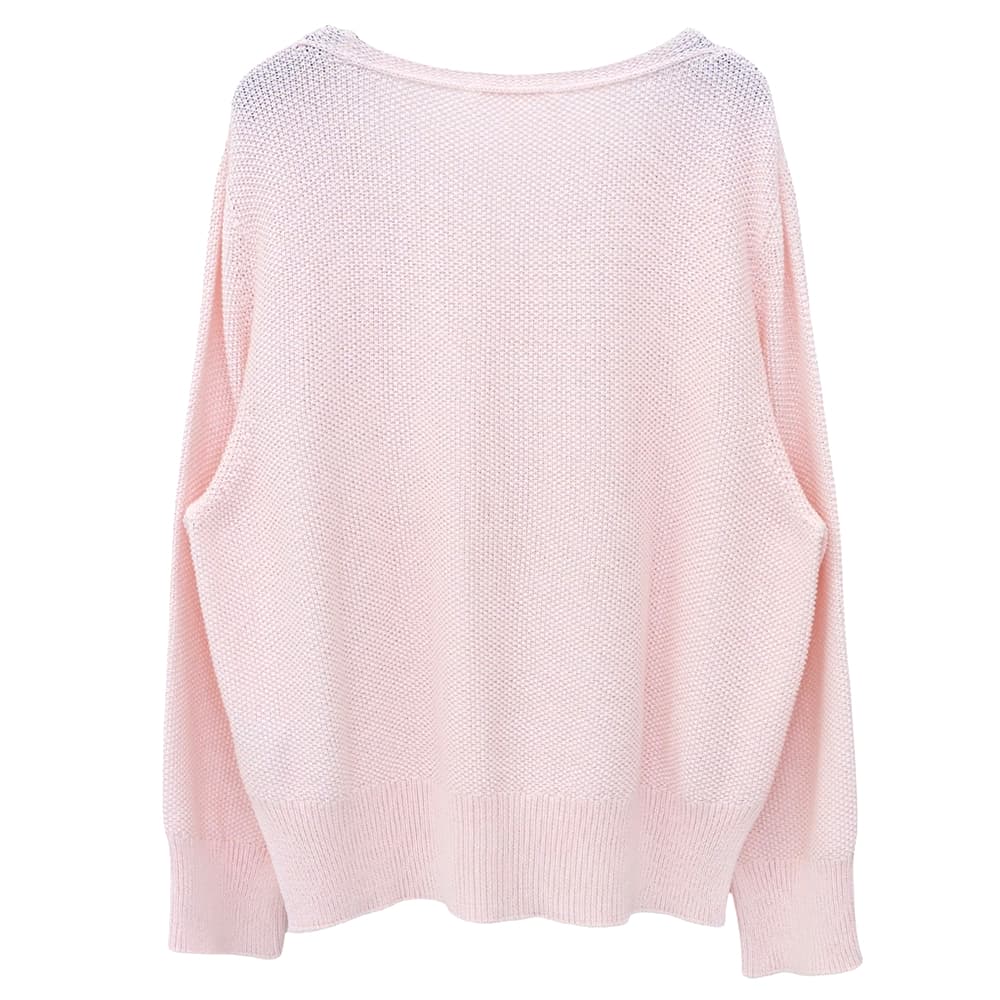 GALERIE VIE ギャルリーヴィー 美品 コットンカノコ Vネック プルオーバー トップス レディース ピンク F 25年 23025102014 トップス