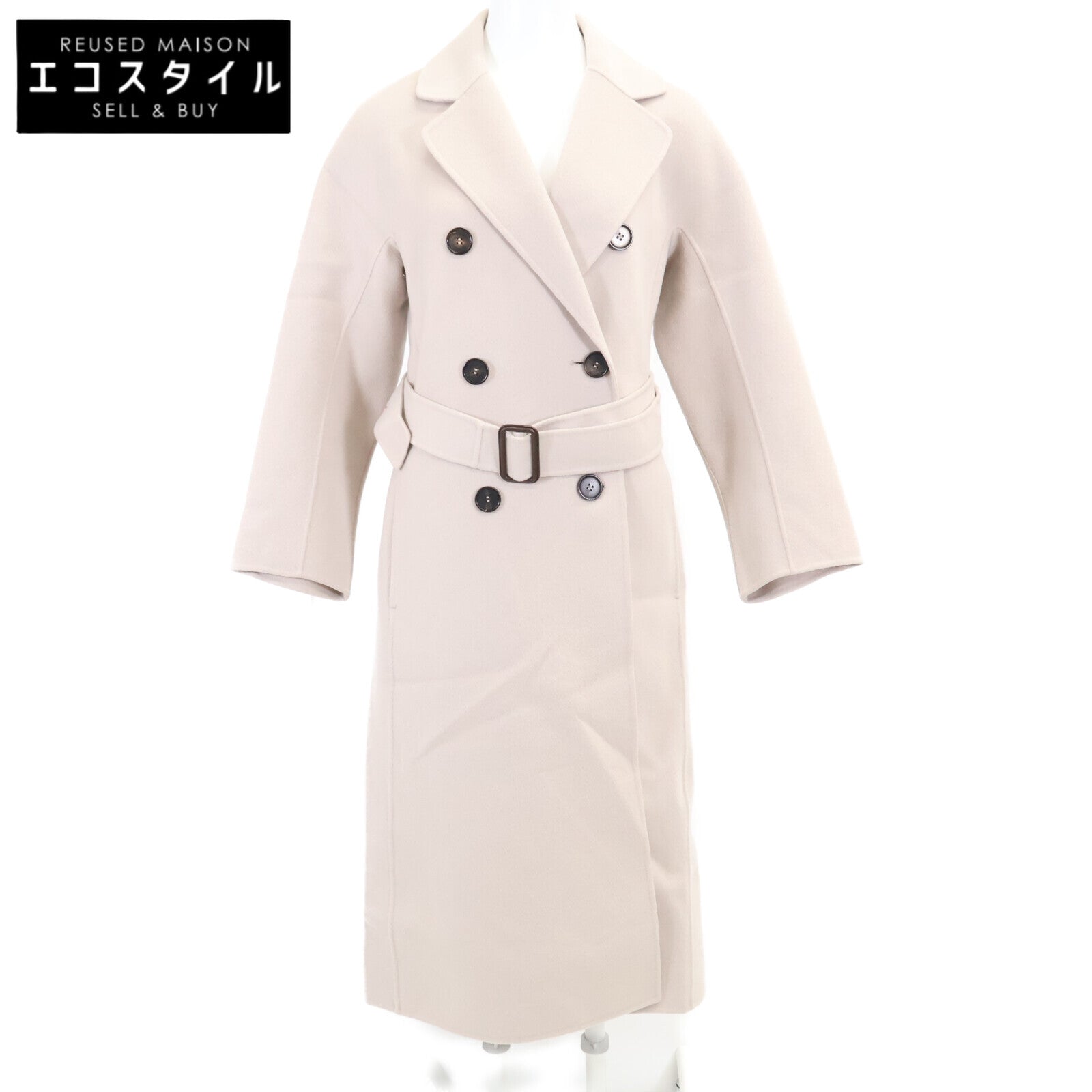 S MaxMara [Excellent condition/Official domestic] 301401275 CUCITO A MANO wool belted long coat