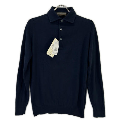 FILIPPO DE LAURENTIIS フィリッポ・デ・ローレンティス 6110-PL1MLPAR20 ネイビー コットン ニット 長袖 ポロシャツ トップス