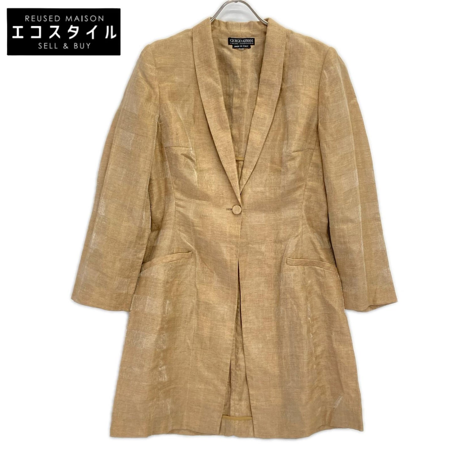 GIORGIOARMANI ジョルジオアルマーニ 625403 ベージュ リネン テーラードジャケット ジャケット