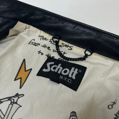 schott ショット 3191054 Black REMIRELIEF Uncutbound Leather Riders Jacket